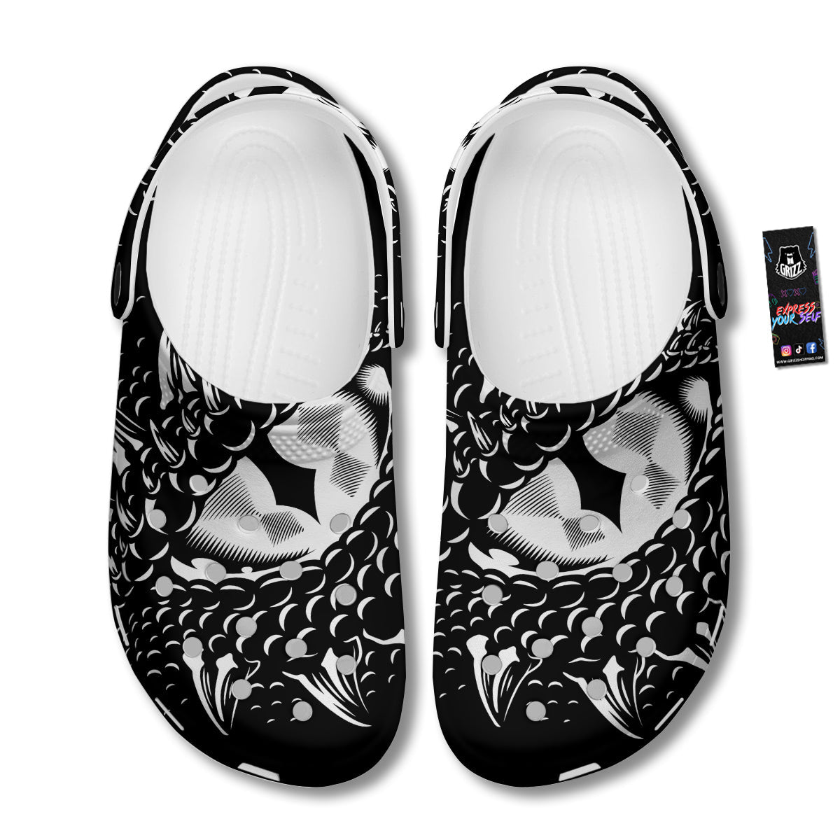 Dragon Eye Print Clog-grizzshop