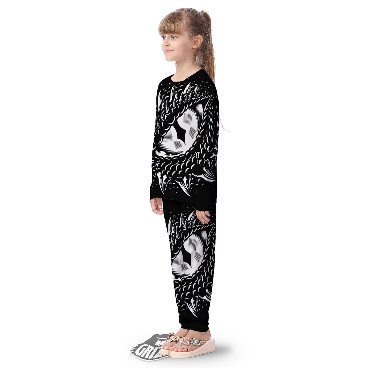 Dragon Eye Print Kid's Pajamas-grizzshop