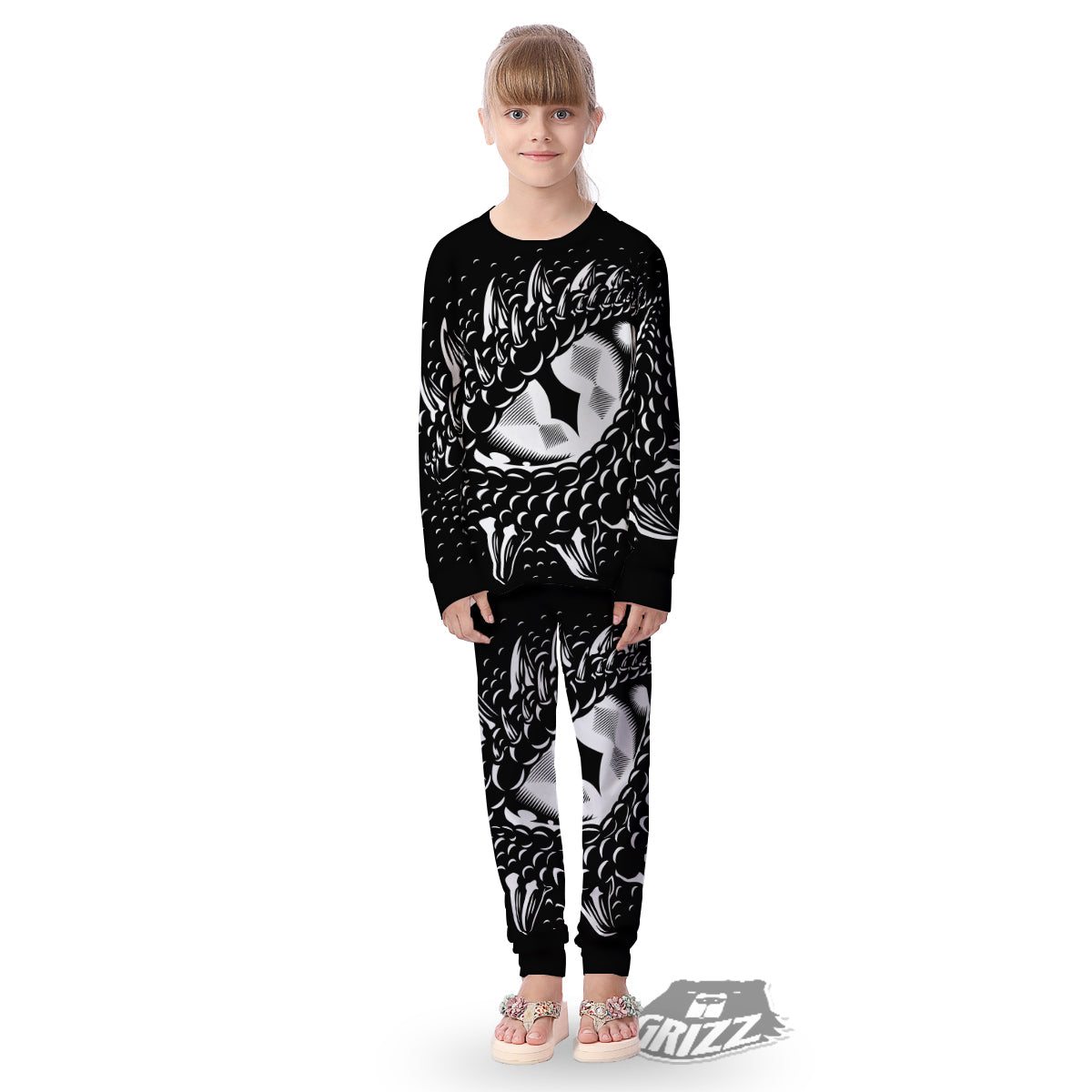 Dragon Eye Print Kid's Pajamas-grizzshop