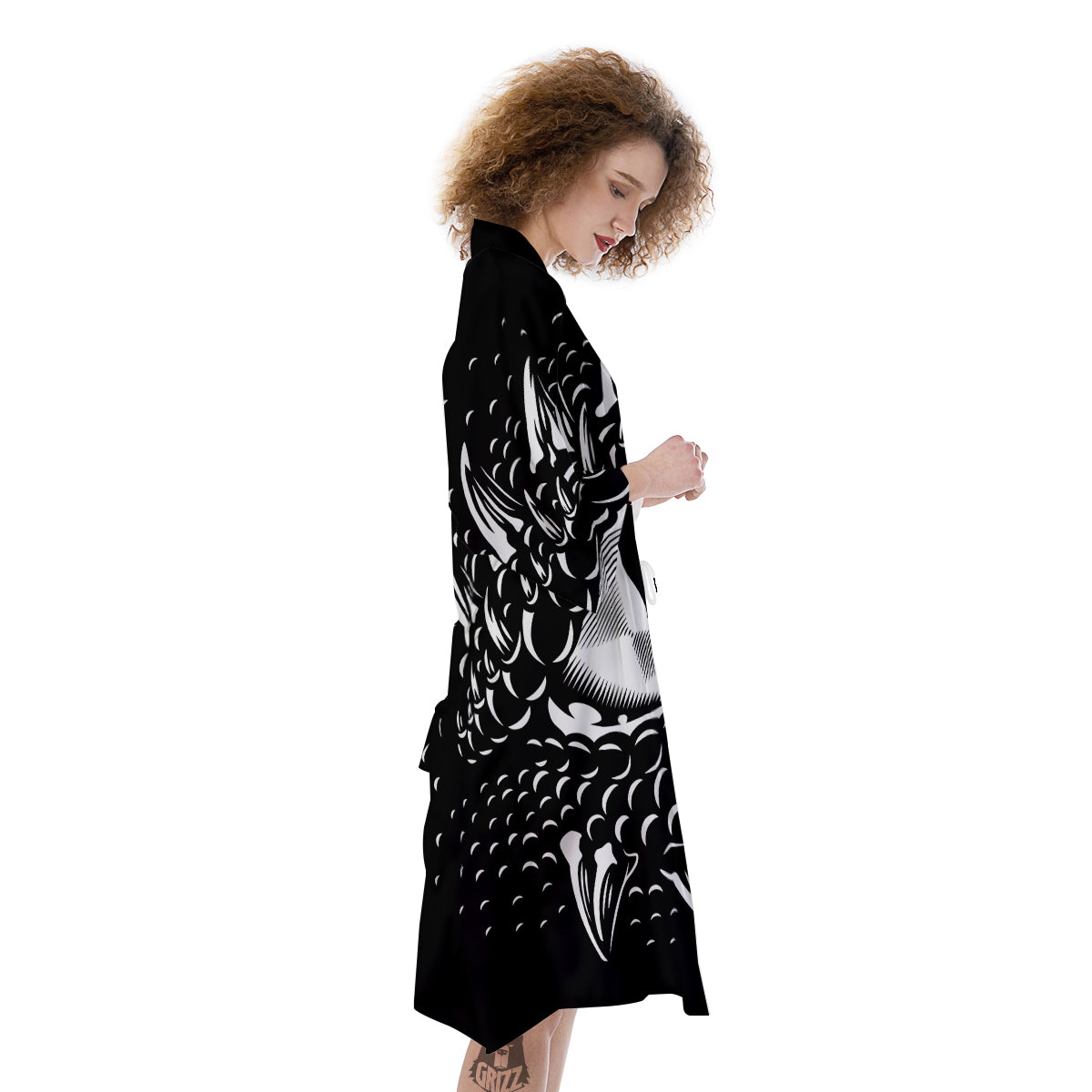Dragon Eye Print Kimono-grizzshop