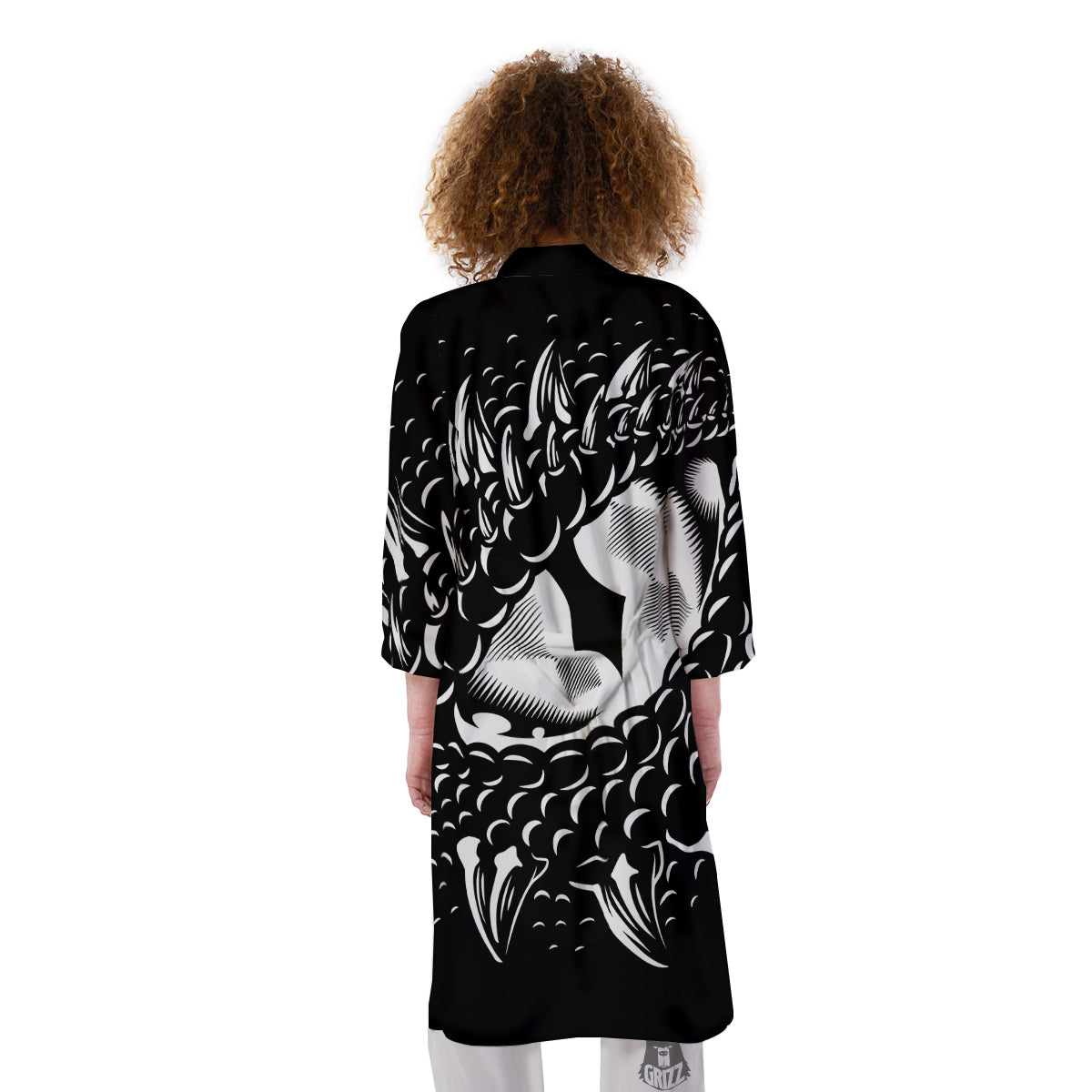 Dragon Eye Print Kimono-grizzshop