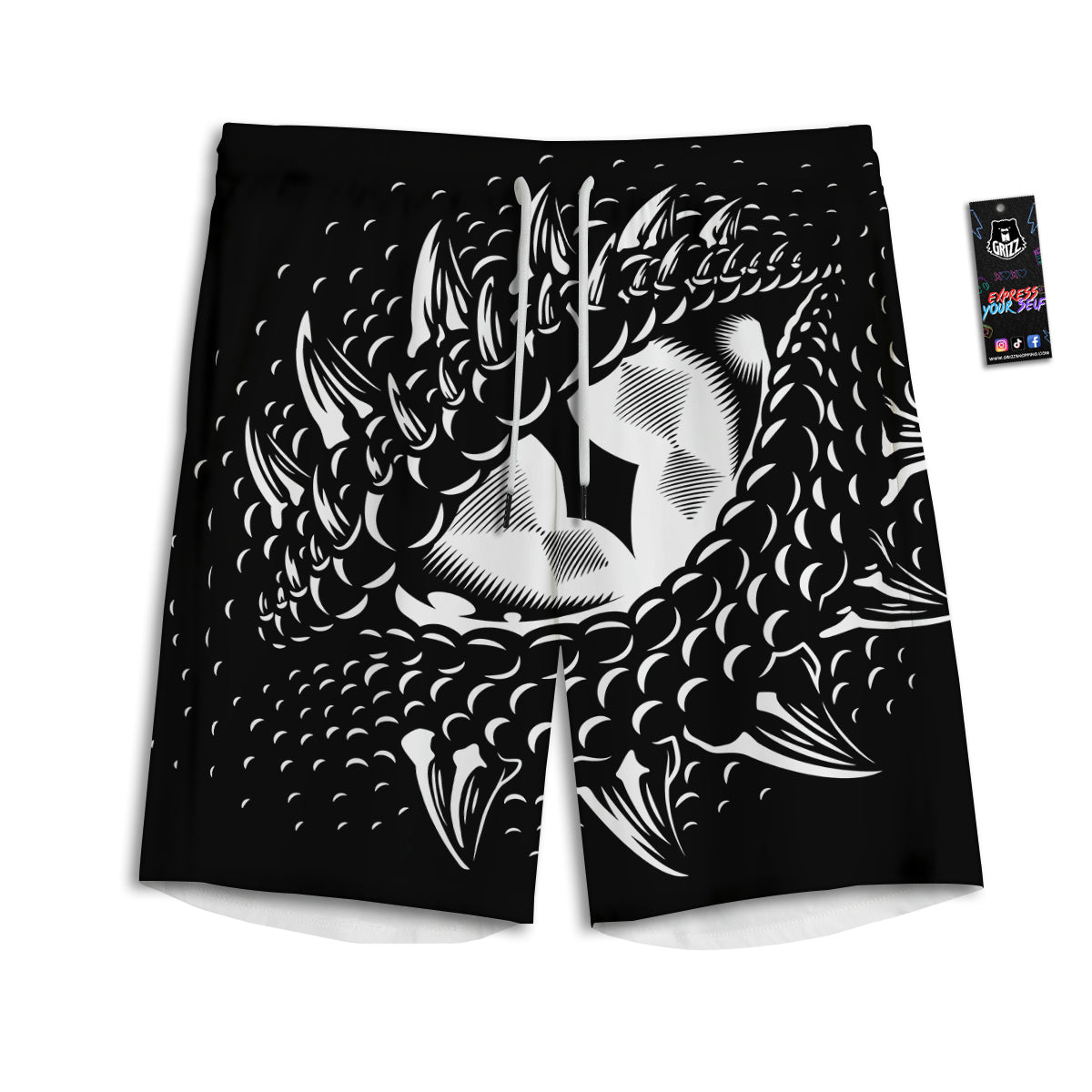 Dragon Eye Print Men's Athletic Shorts