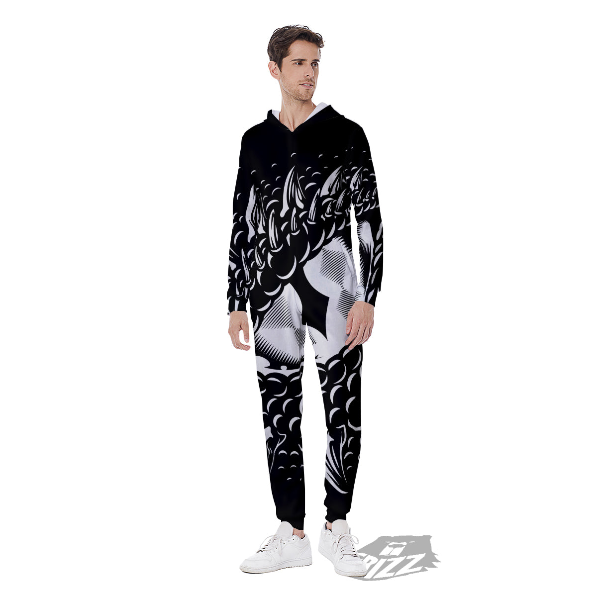 Dragon Eye Print Men's Jumpsuit-grizzshop