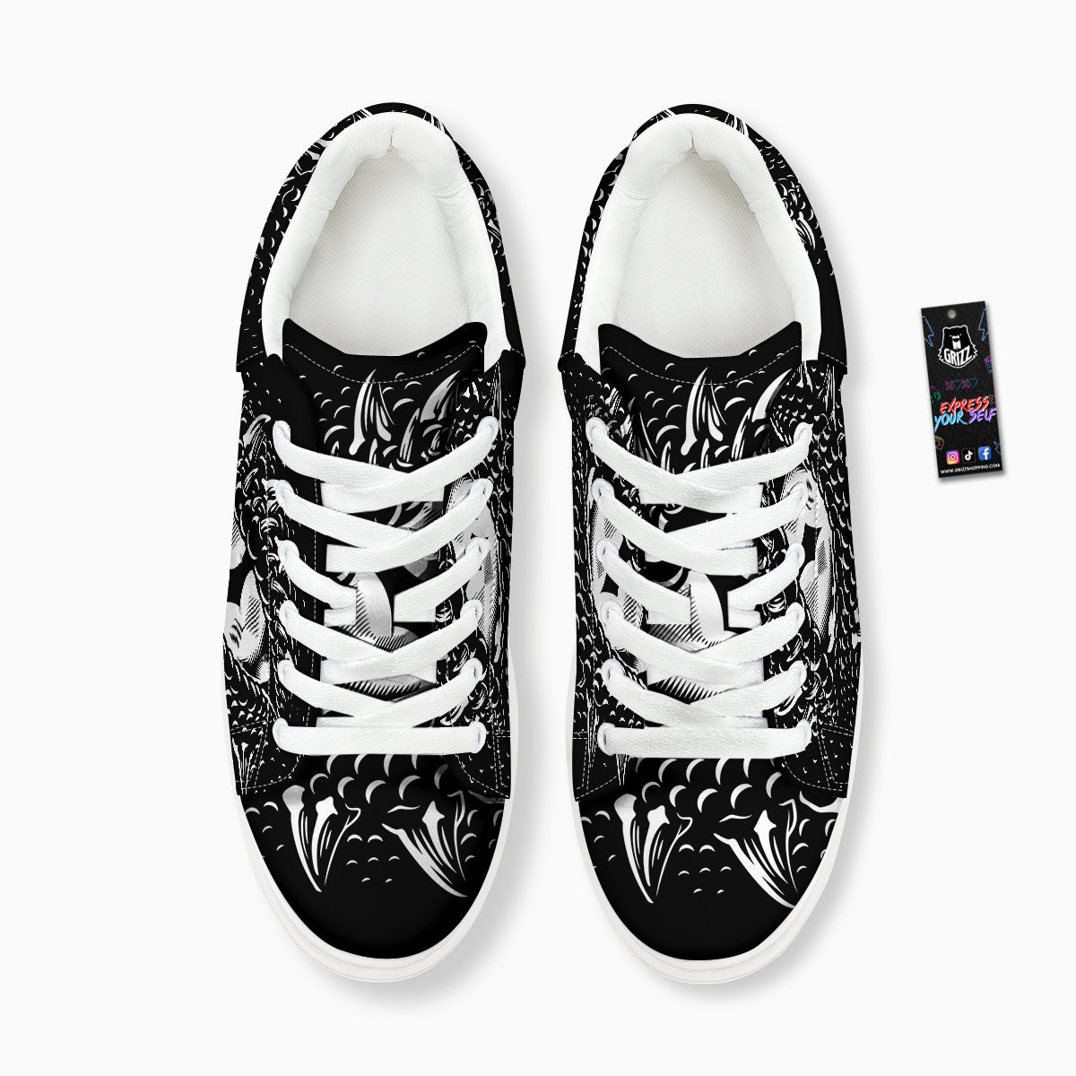Dragon Eye Print Platform Shoes-grizzshop
