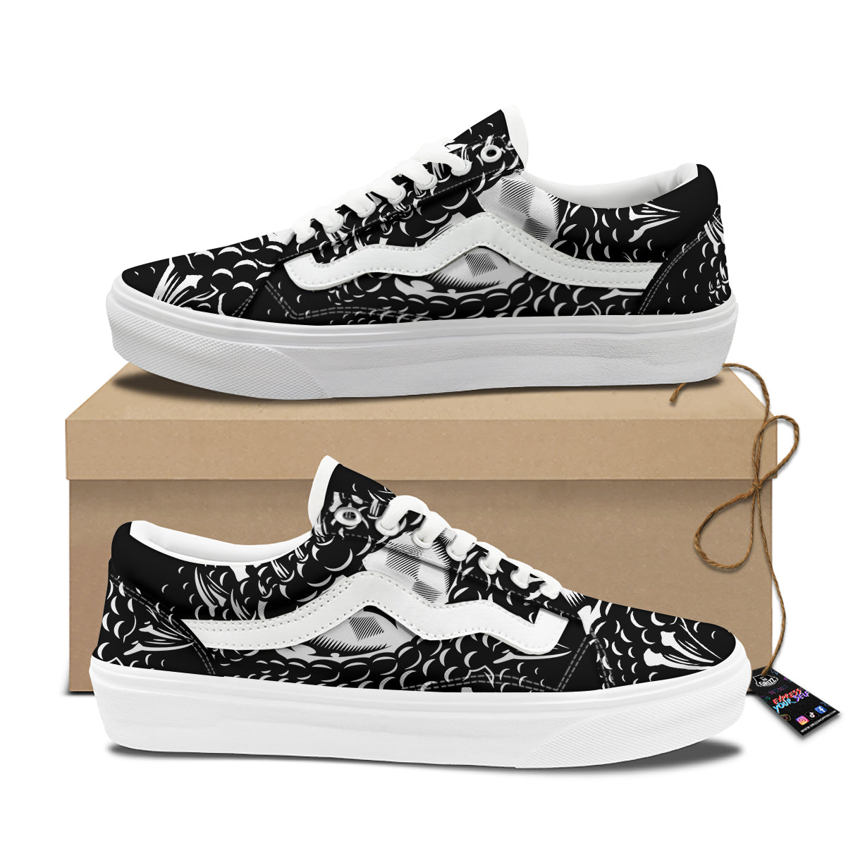 Dragon Eye Print Skate Shoes-grizzshop