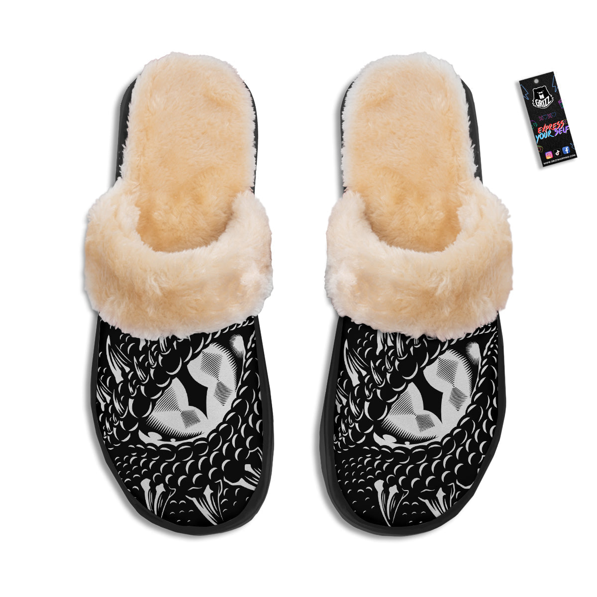 Dragon Eye Print Slippers-grizzshop