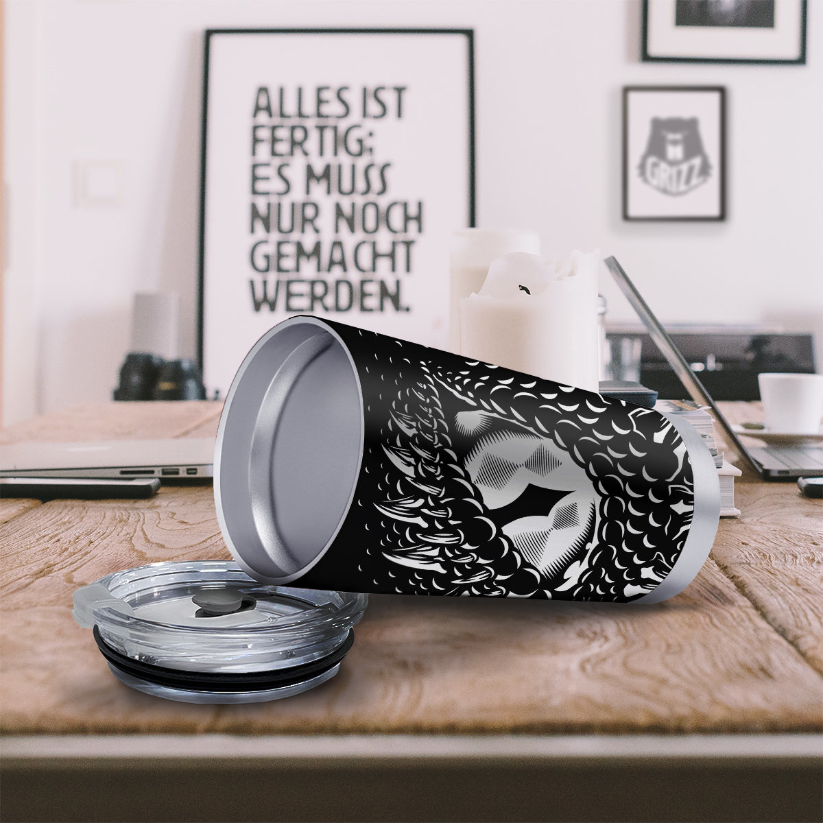Dragon Eye Print Tumbler-grizzshop