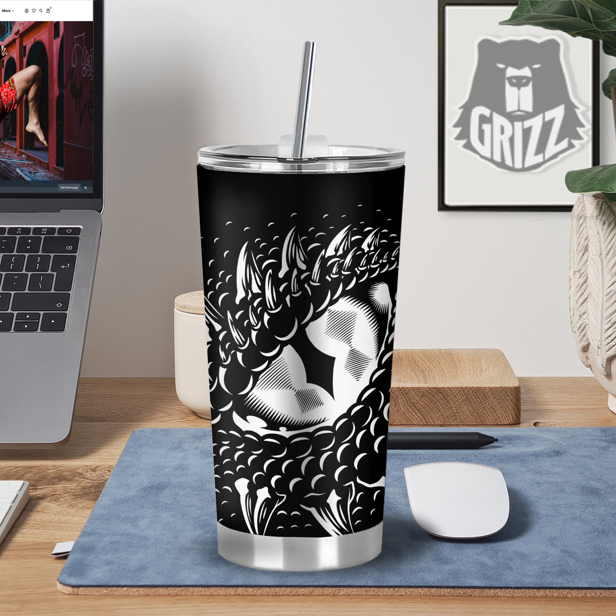 Dragon Eye Print Tumbler-grizzshop
