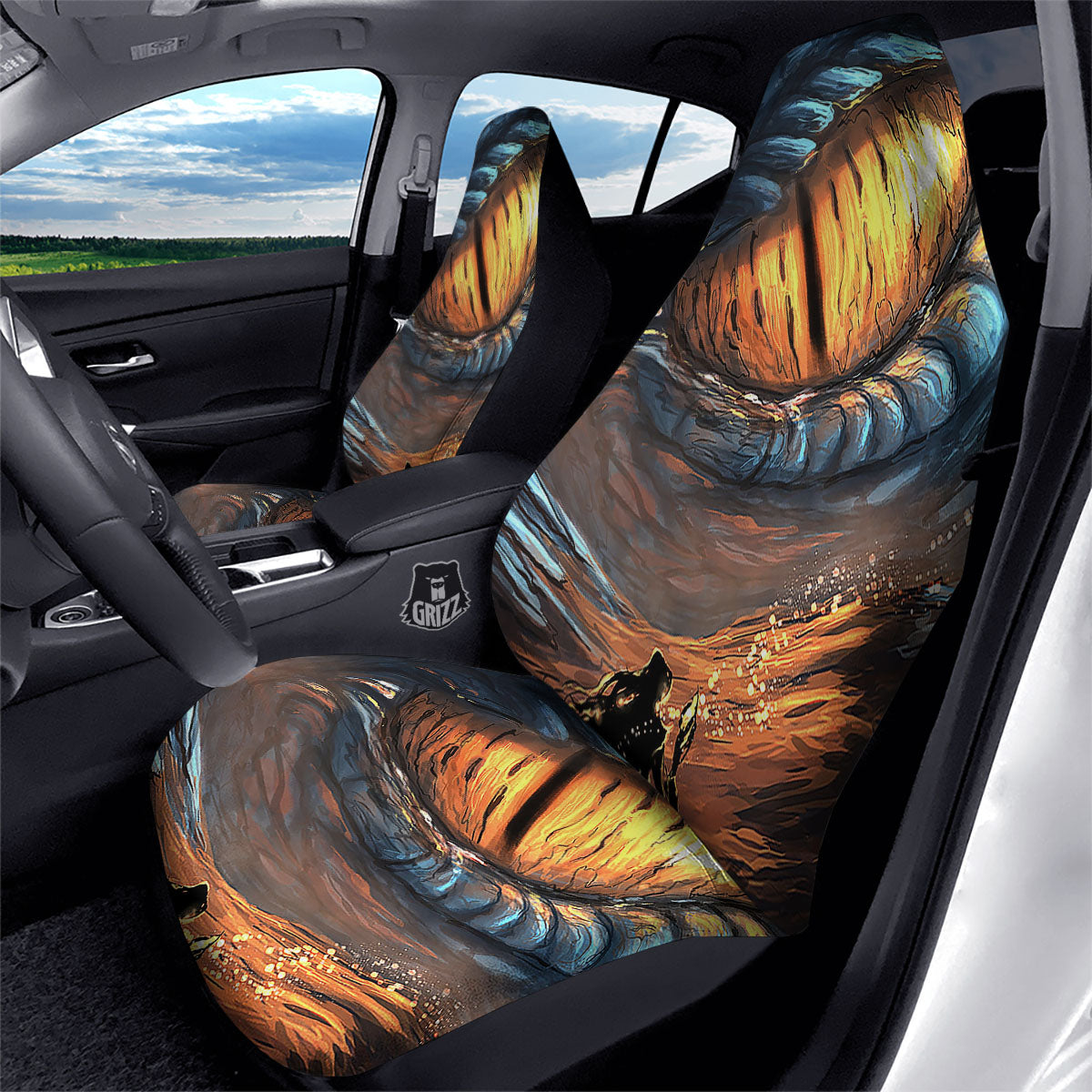 Dragon Eyes Watercolor Print Car Seat Covers-grizzshop