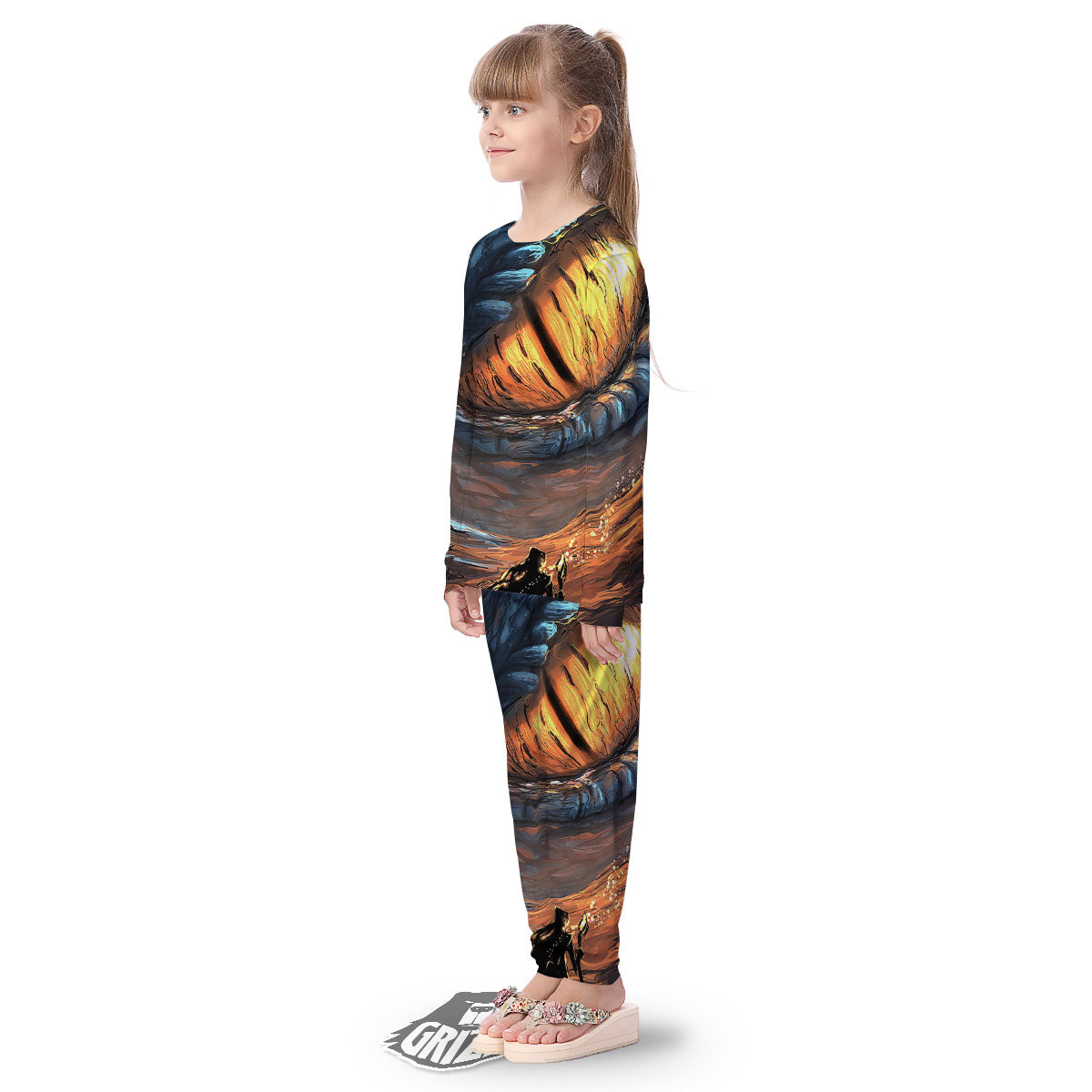 Dragon Eyes Watercolor Print Kid's Pajamas-grizzshop