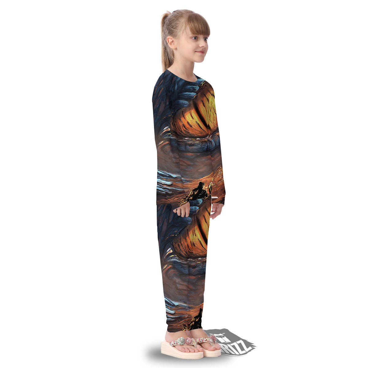 Dragon Eyes Watercolor Print Kid's Pajamas-grizzshop