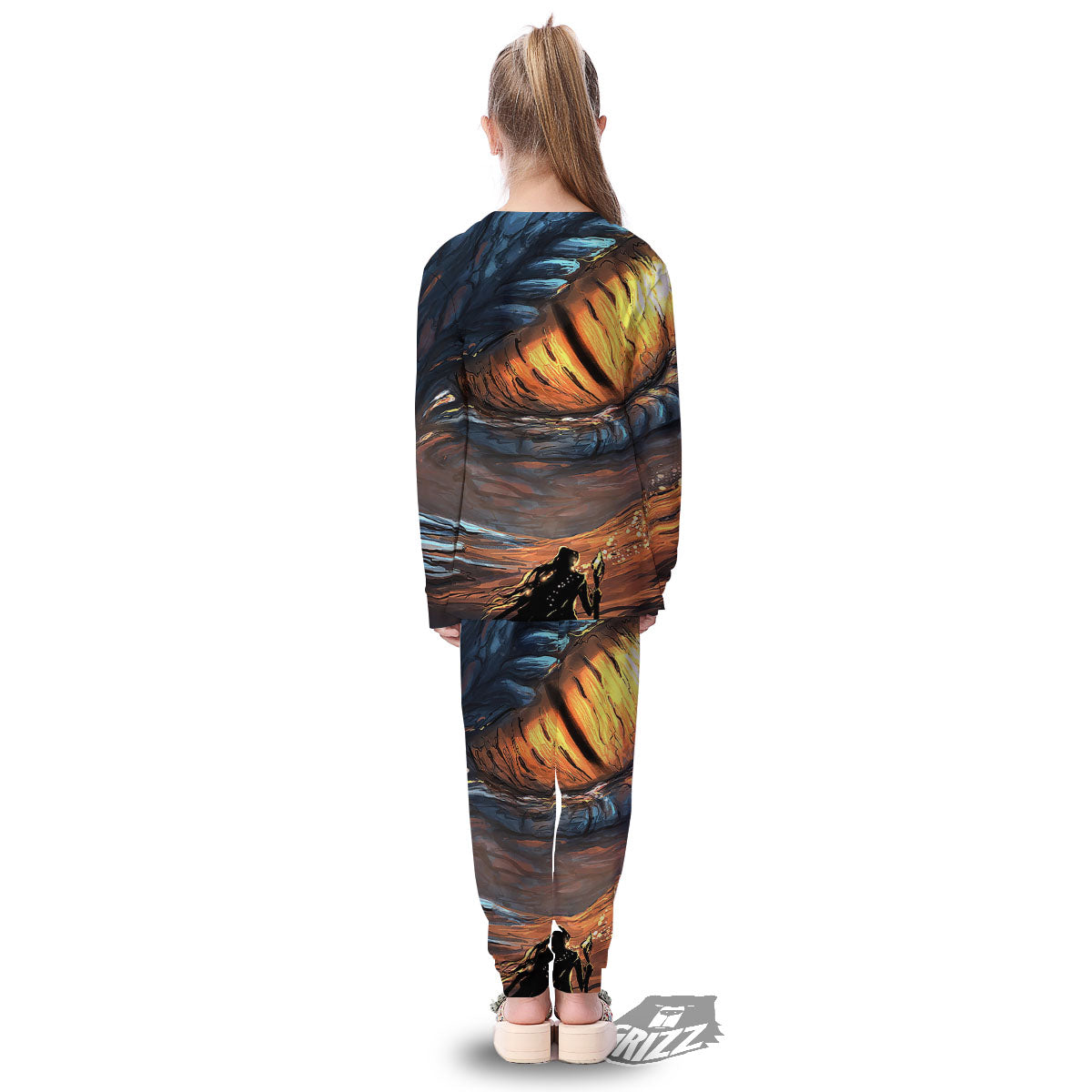 Dragon Eyes Watercolor Print Kid's Pajamas-grizzshop