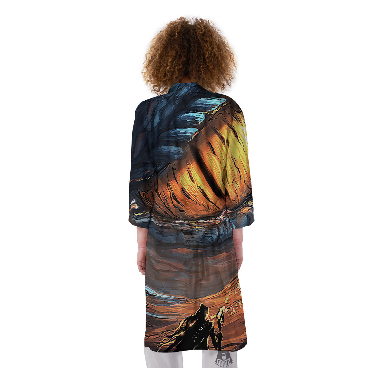Dragon Eyes Watercolor Print Kimono-grizzshop