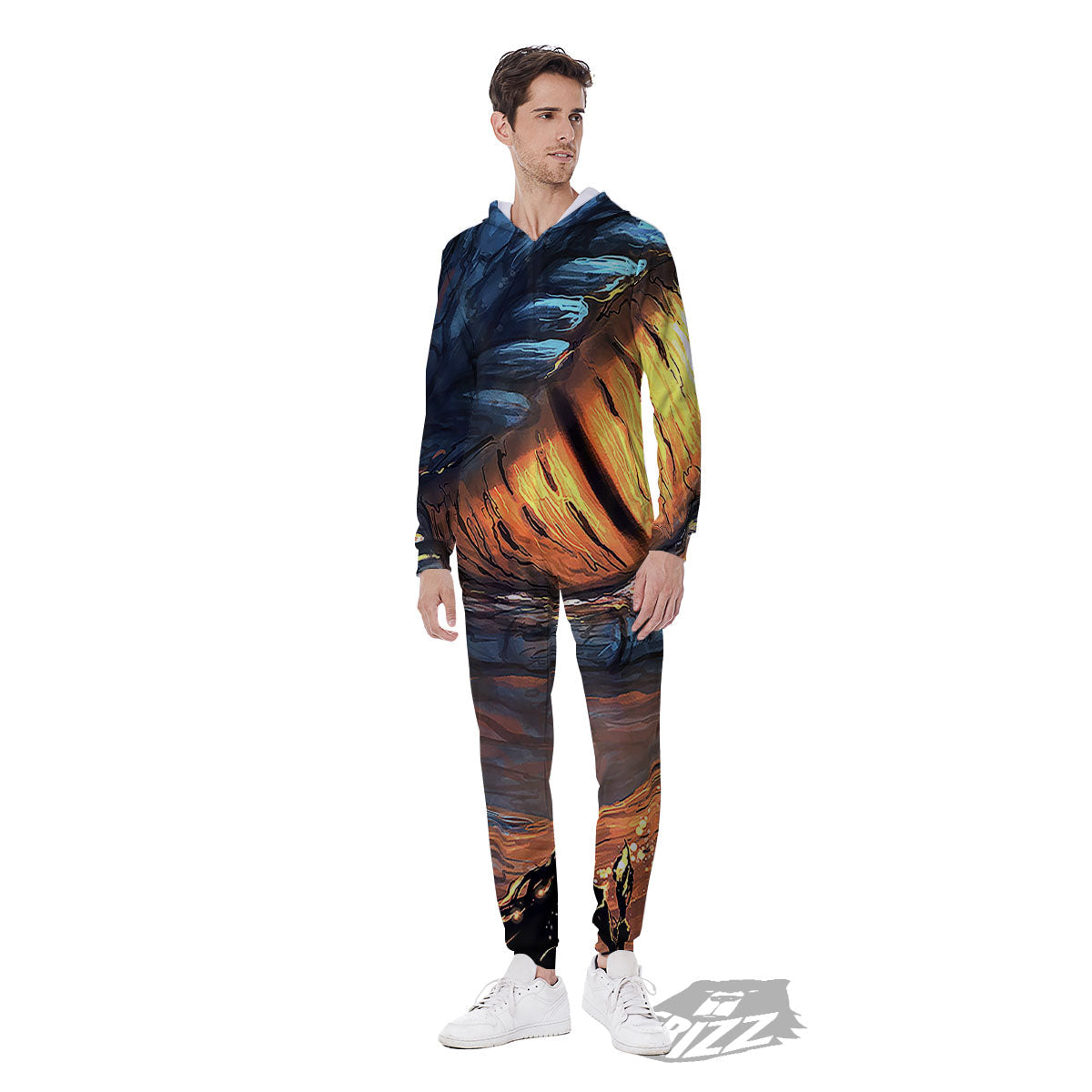 Dragon Eyes Watercolor Print Men's Jumpsuit-grizzshop