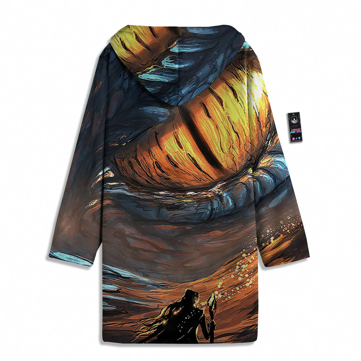 Dragon Eyes Watercolor Print Men's Windbreaker Jacket-grizzshop