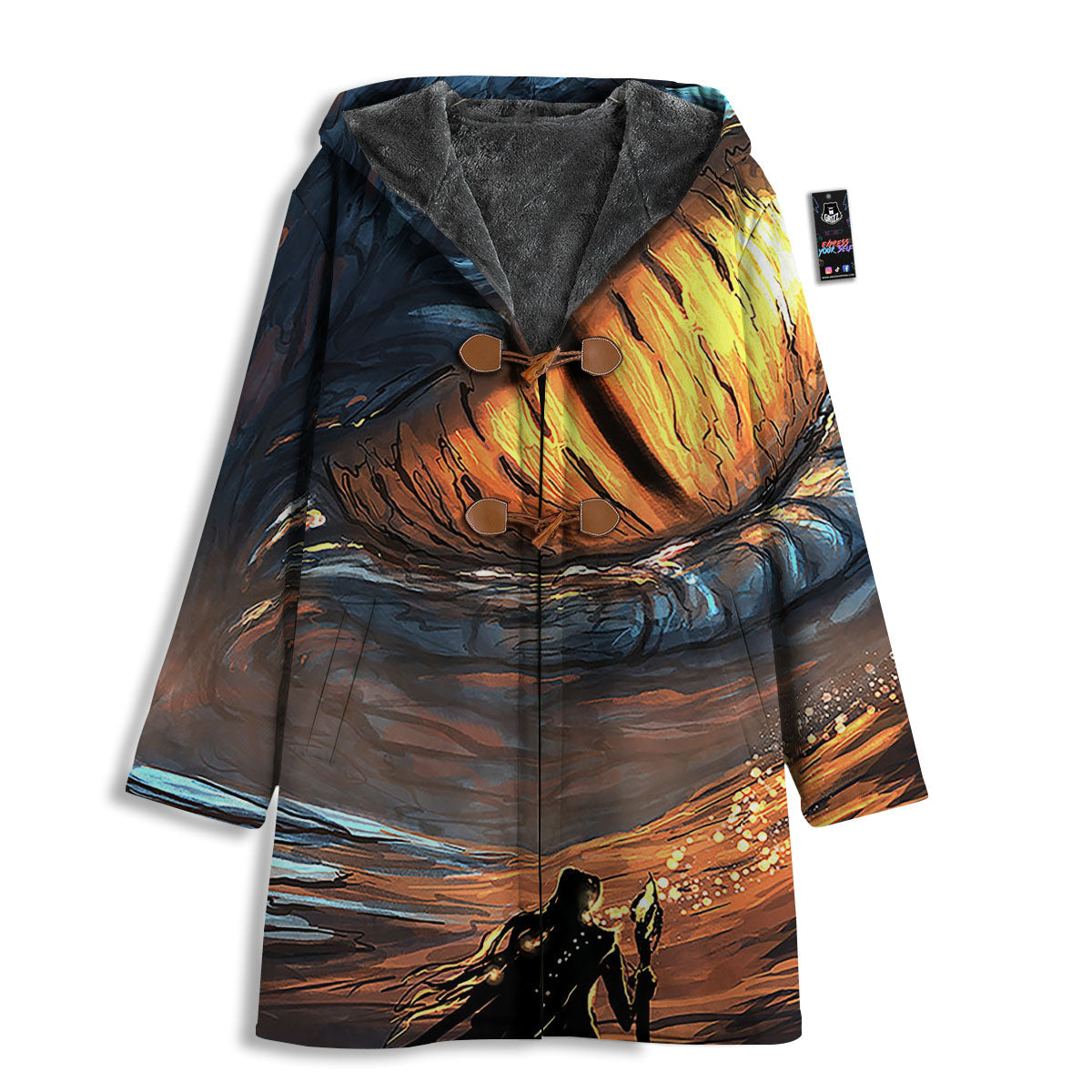 Dragon Eyes Watercolor Print Men's Windbreaker Jacket-grizzshop
