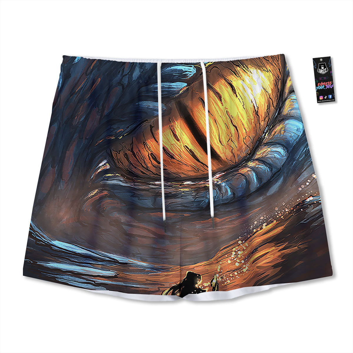 Flower Eye Of Providence Print Mesh Shorts
