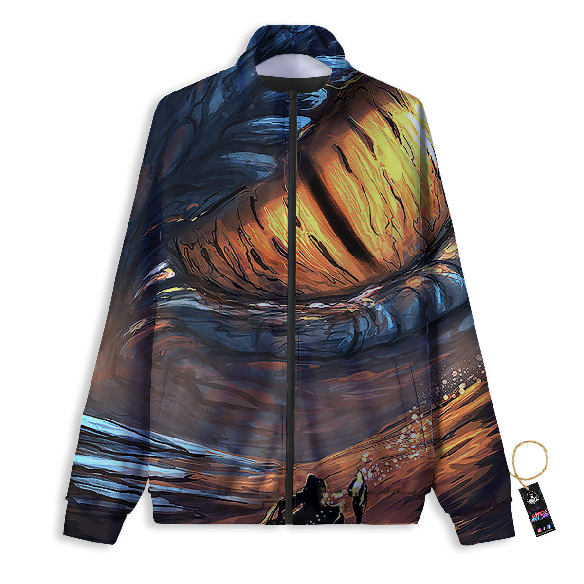 Dragon Eyes Watercolor Print Track Jacket-grizzshop