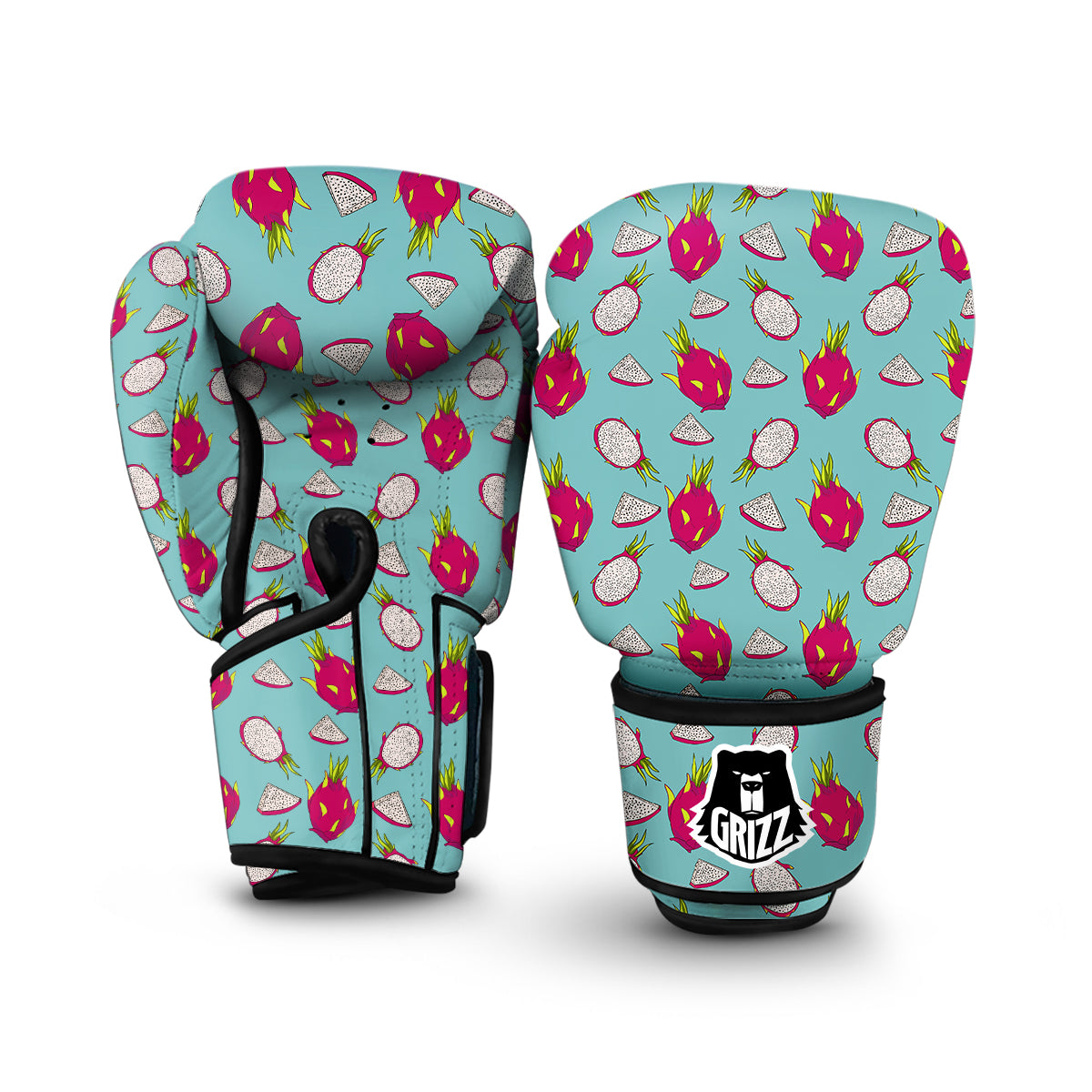 Dragon Fruit Blue Print Pattern Boxing Gloves-grizzshop