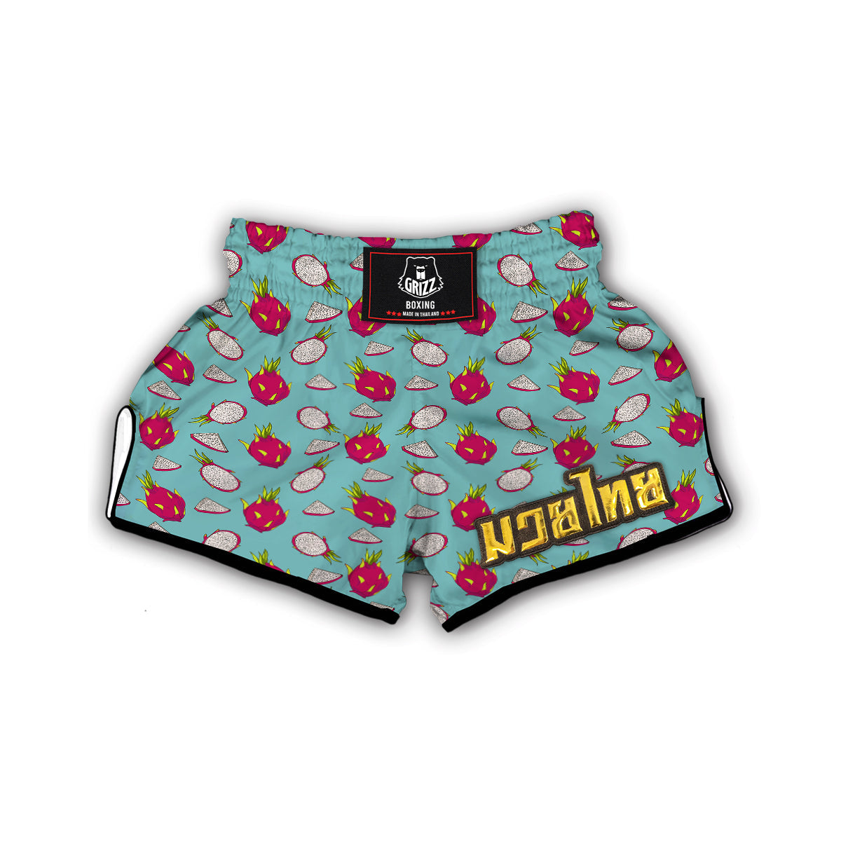 Dragon Fruit Blue Print Pattern Muay Thai Boxing Shorts-grizzshop