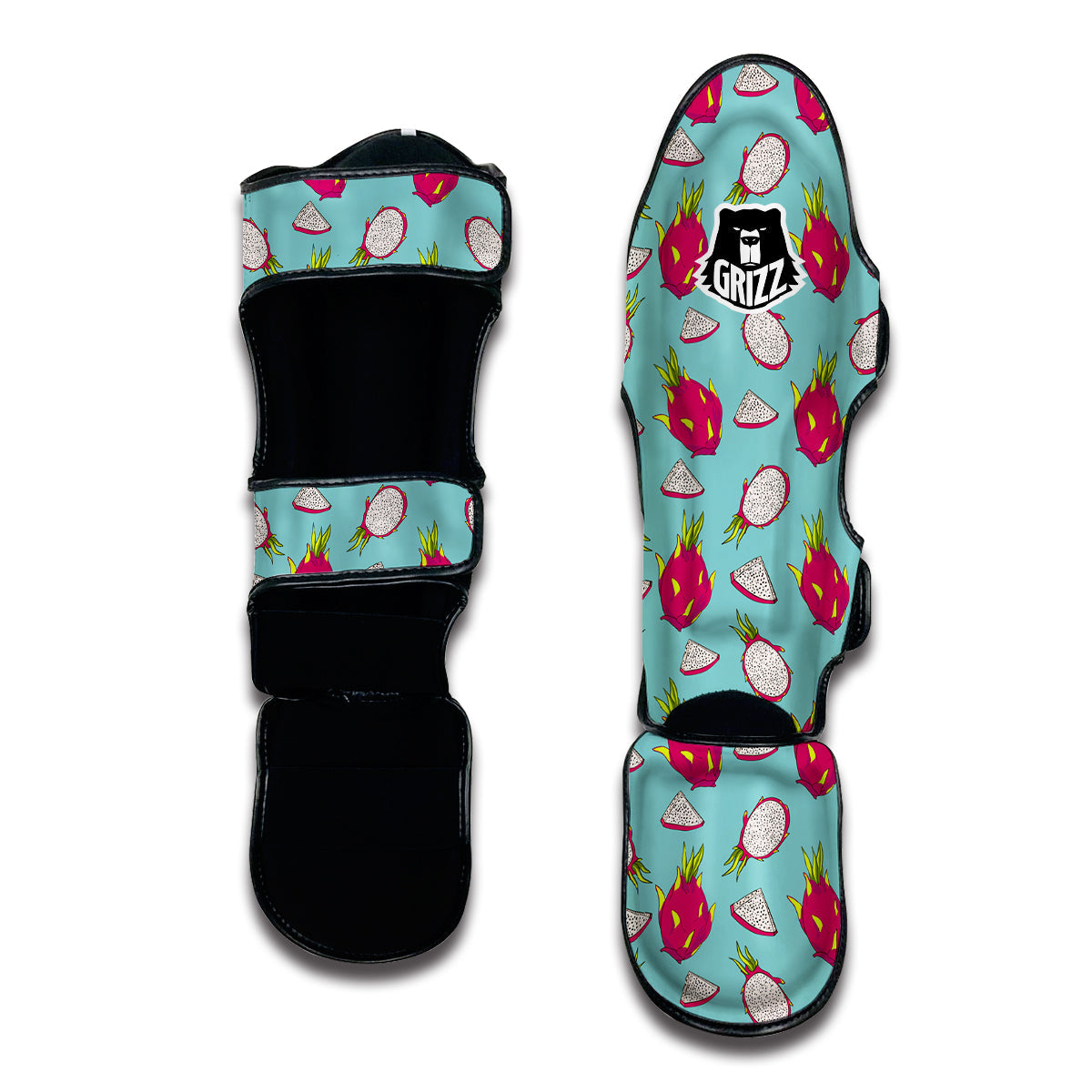 Dragon Fruit Blue Print Pattern Muay Thai Shin Guards-grizzshop