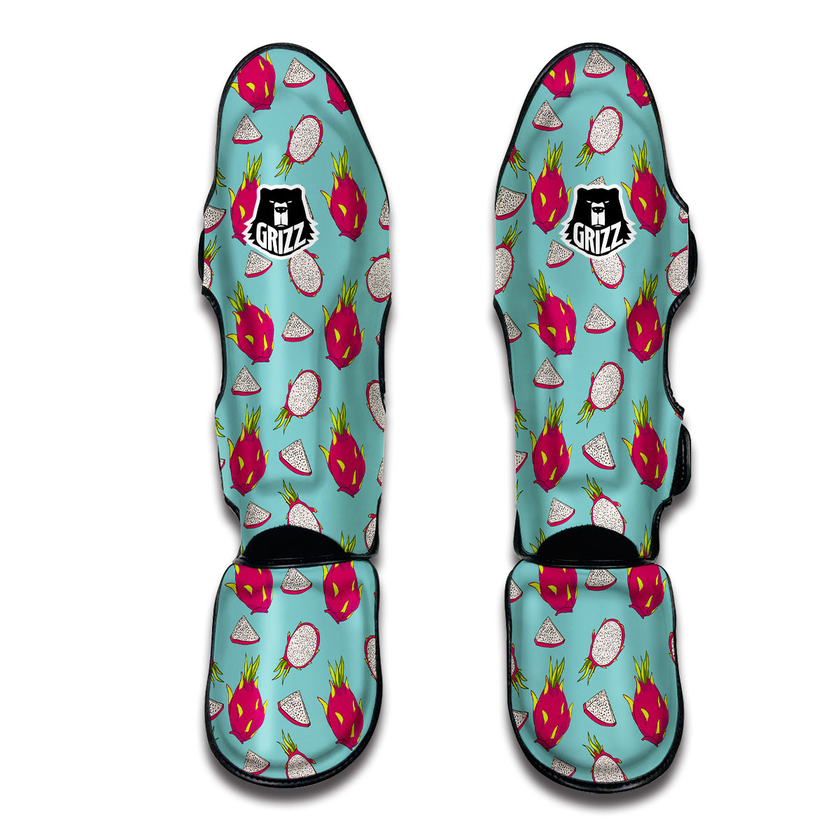 Dragon Fruit Blue Print Pattern Muay Thai Shin Guards-grizzshop