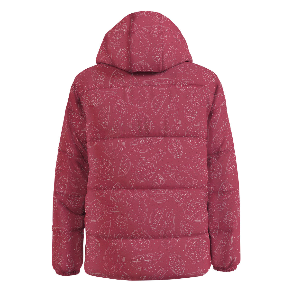 Dragon Fruit Hand Drawn Print Pattern Down Jacket-grizzshop