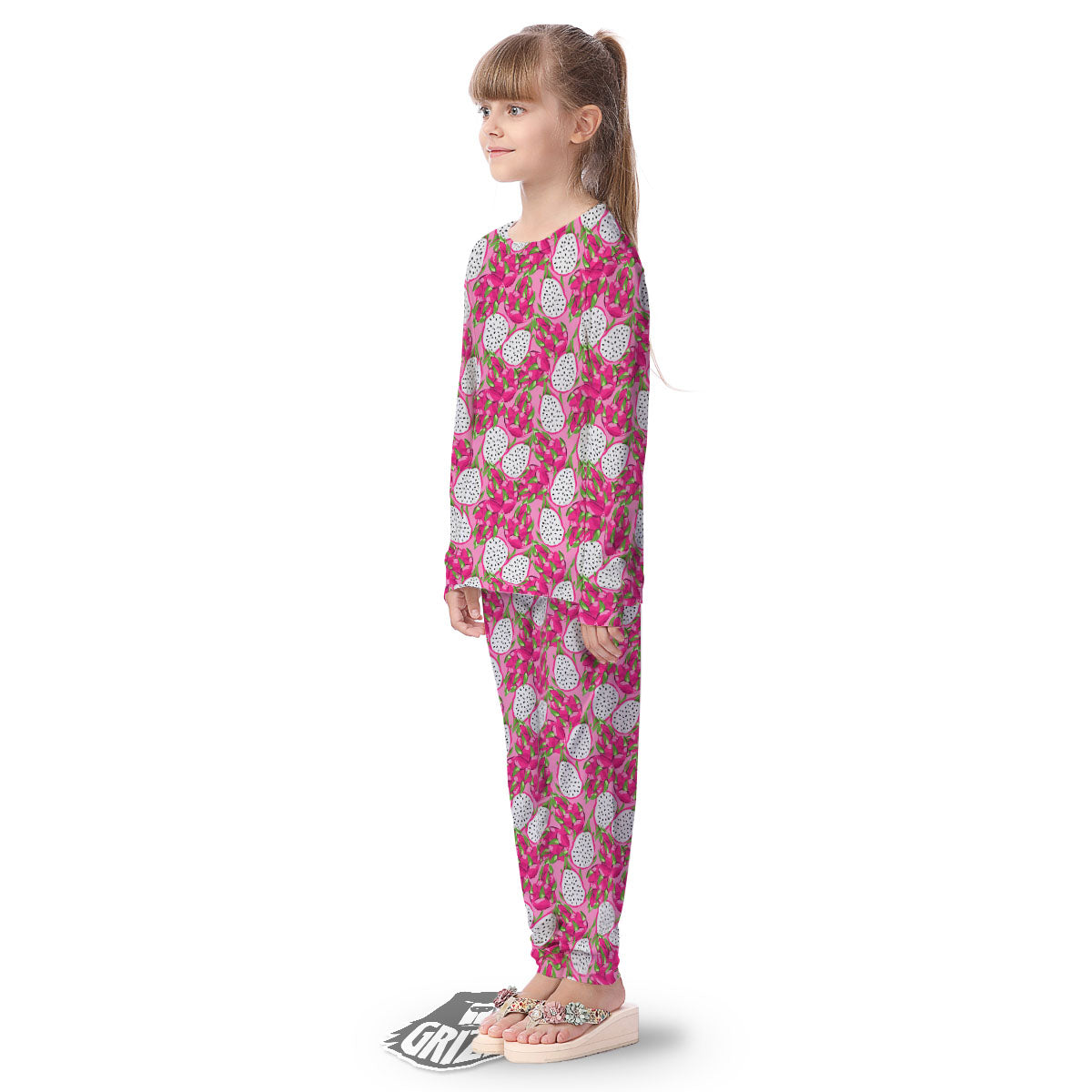 Dragon Fruit Print Pattern Kid's Pajamas-grizzshop