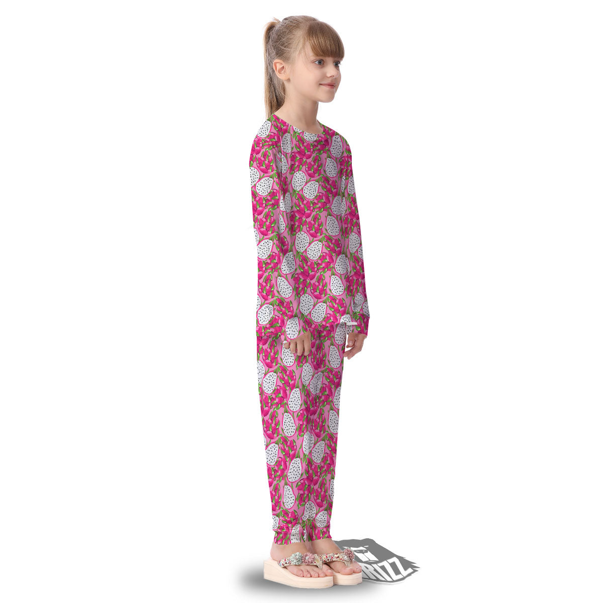 Dragon Fruit Print Pattern Kid's Pajamas-grizzshop