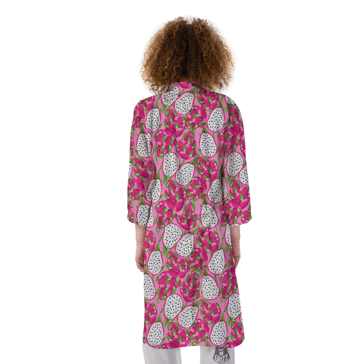 Dragon Fruit Print Pattern Kimono-grizzshop