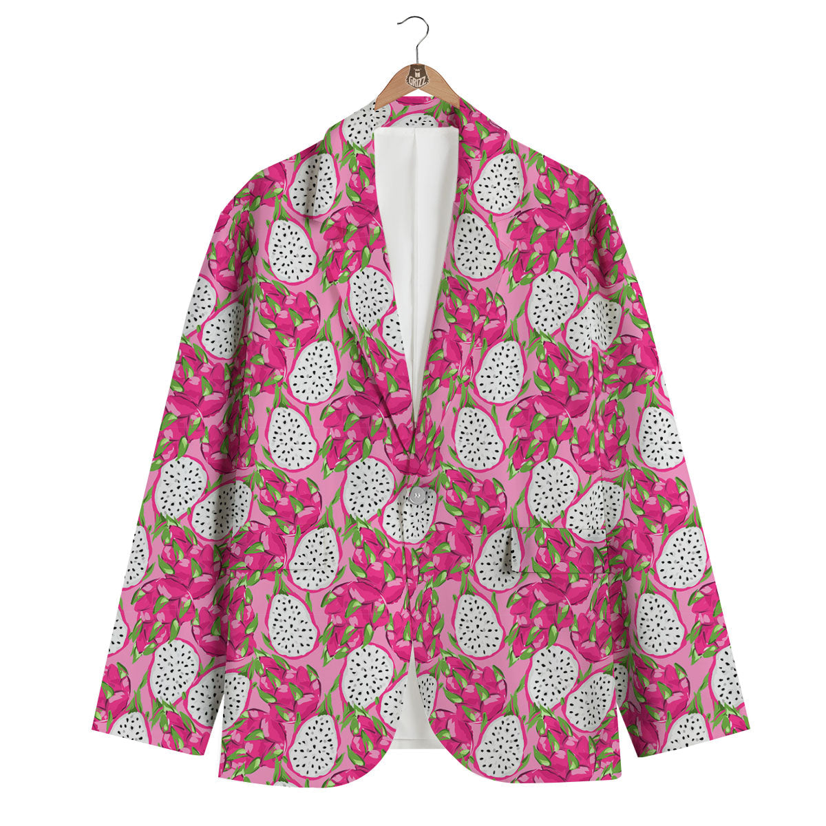 Dragon Fruit Print Pattern Men's Blazer-grizzshop