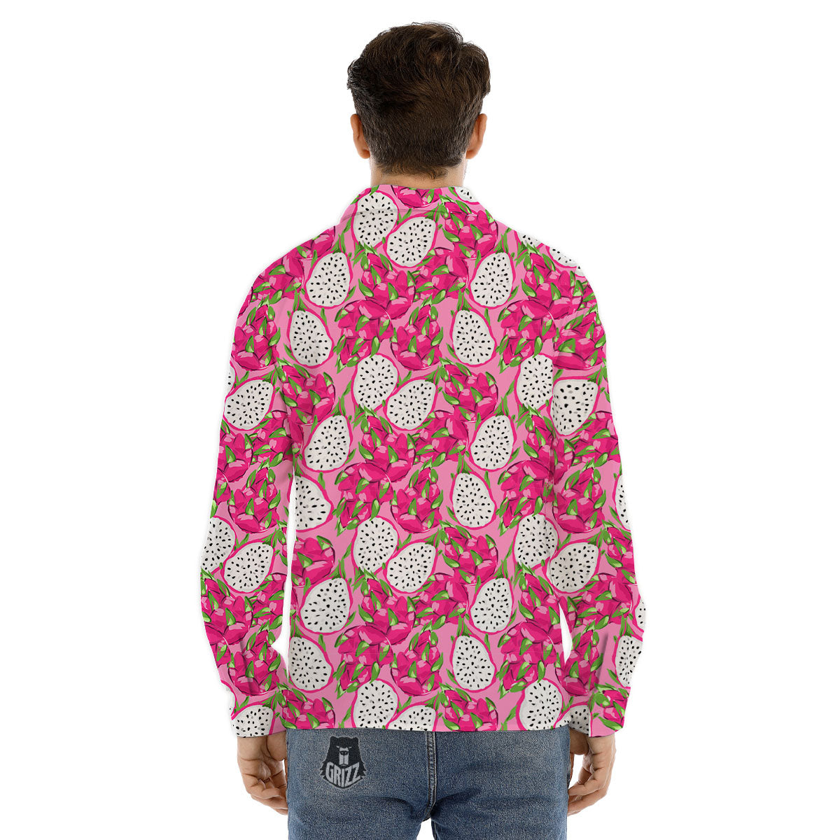 Dragon Fruit Print Pattern Men's Dress Shirts-grizzshop