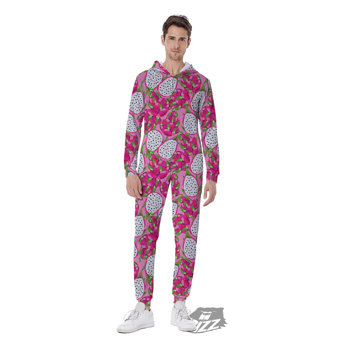 Dragon Fruit Print Pattern Men's Jumpsuit-grizzshop