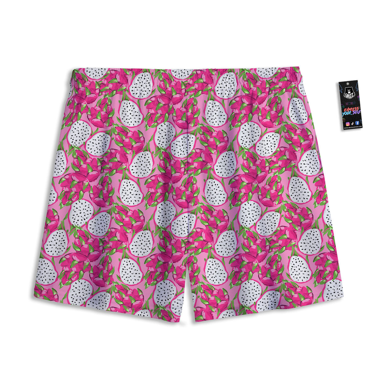 Dragon Fruit Print Pattern Mesh Shorts