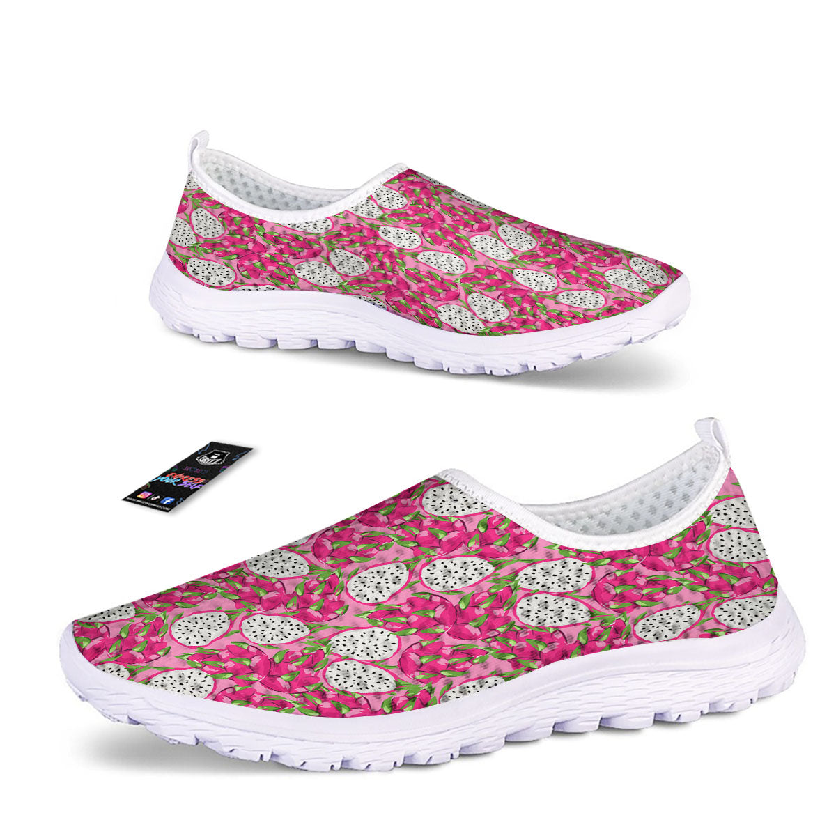 Dragon Fruit Print Pattern Nurse Shoes-grizzshop