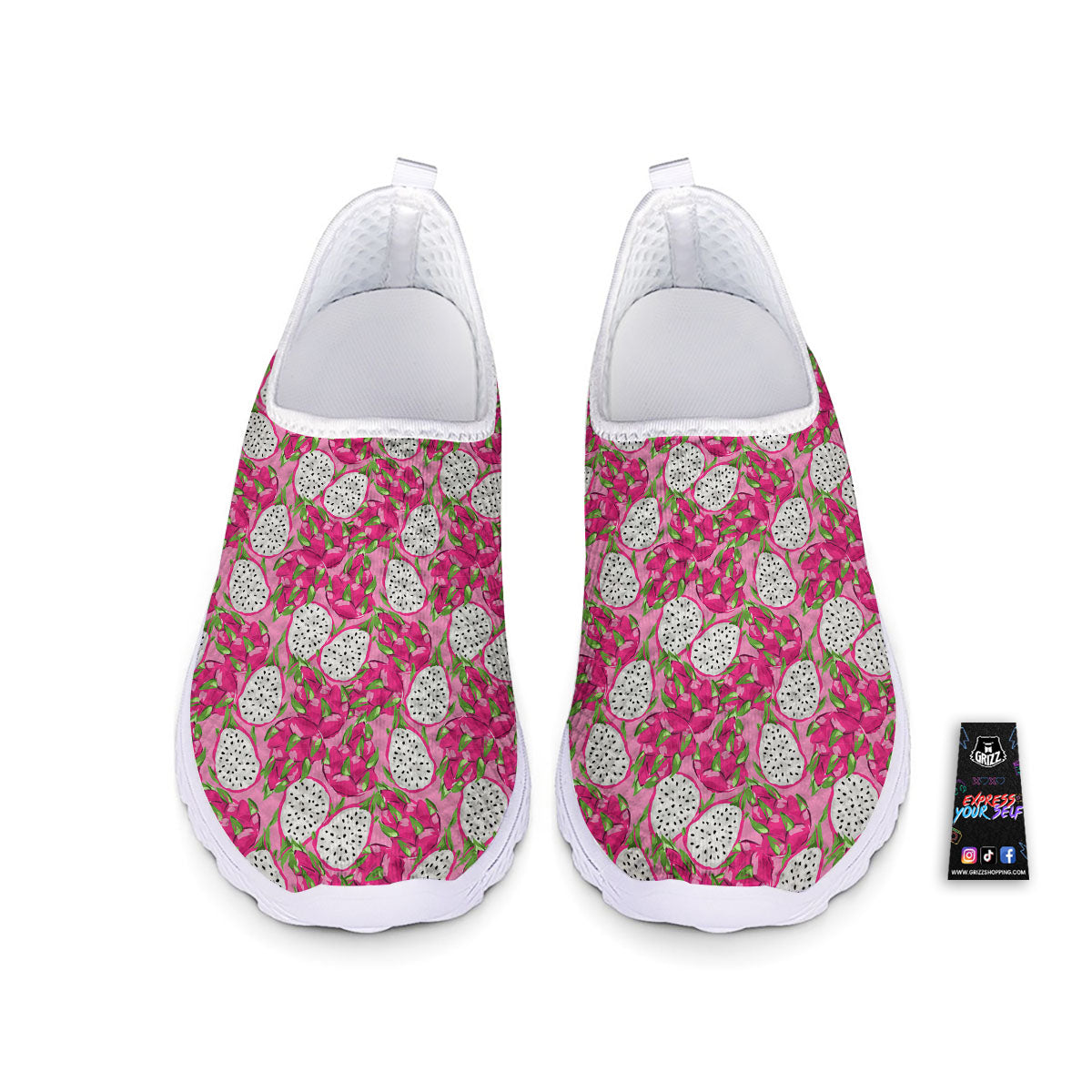Dragon Fruit Print Pattern Nurse Shoes-grizzshop