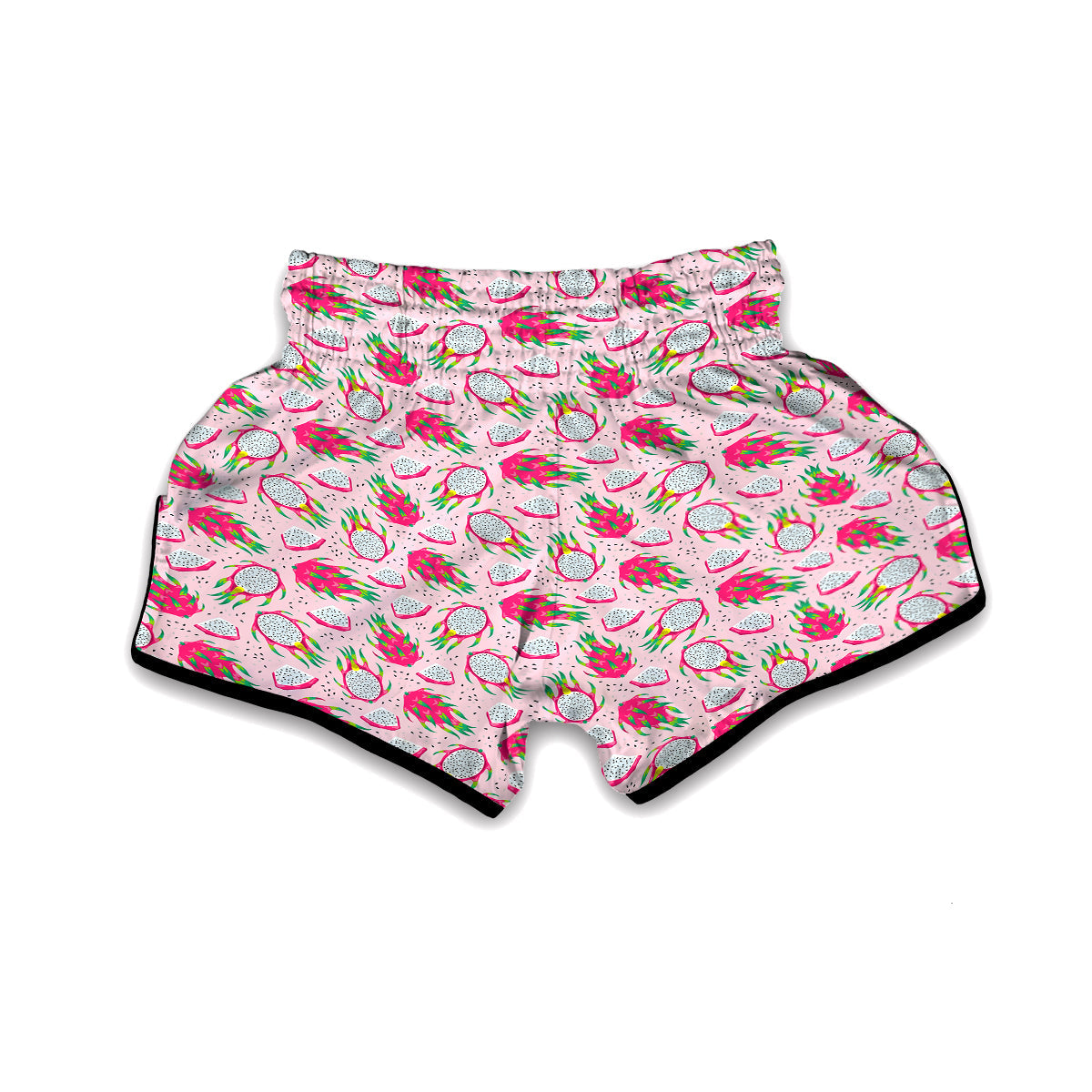 Dragon Fruit Sliced Pink Print Pattern Muay Thai Boxing Shorts-grizzshop