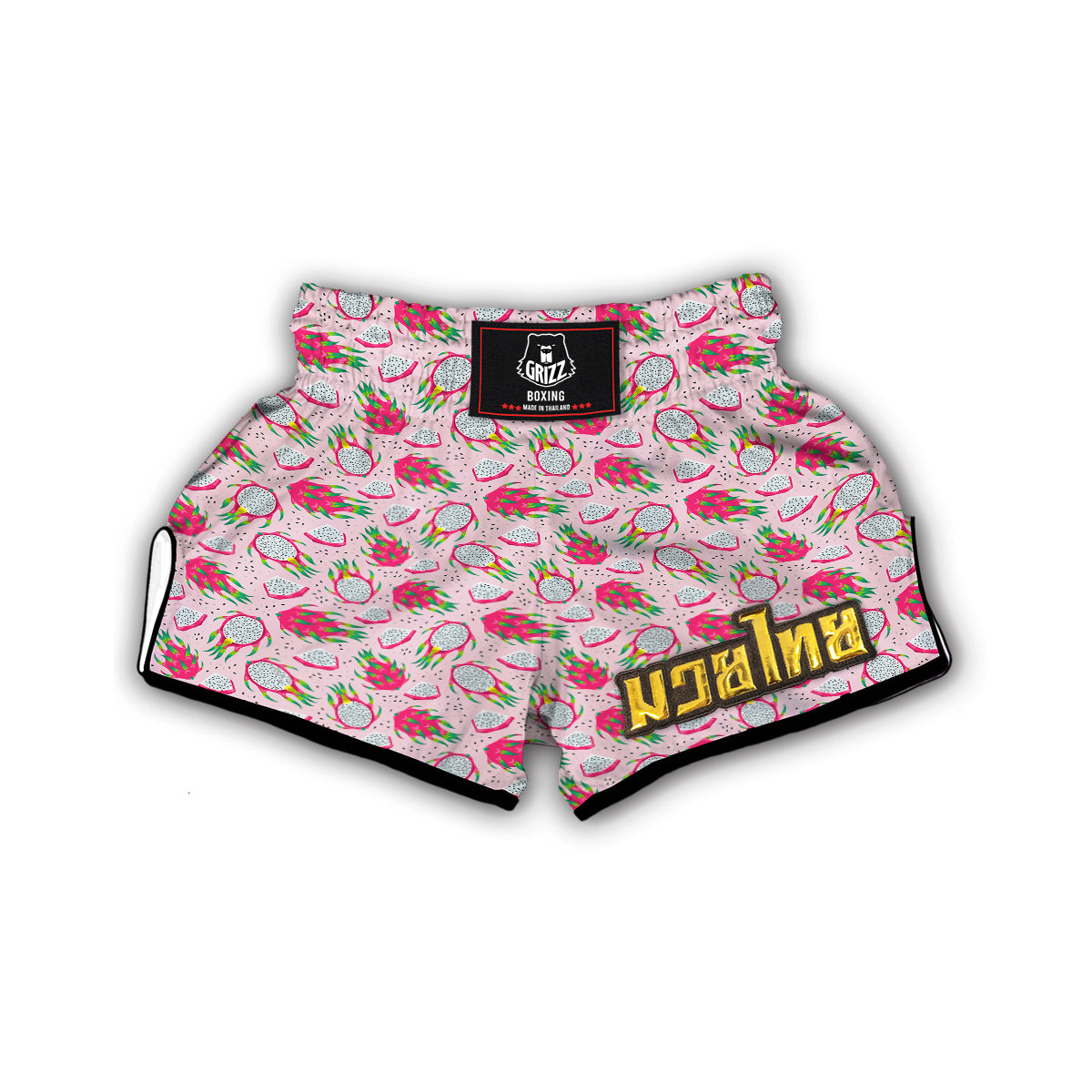 Dragon Fruit Sliced Pink Print Pattern Muay Thai Boxing Shorts-grizzshop