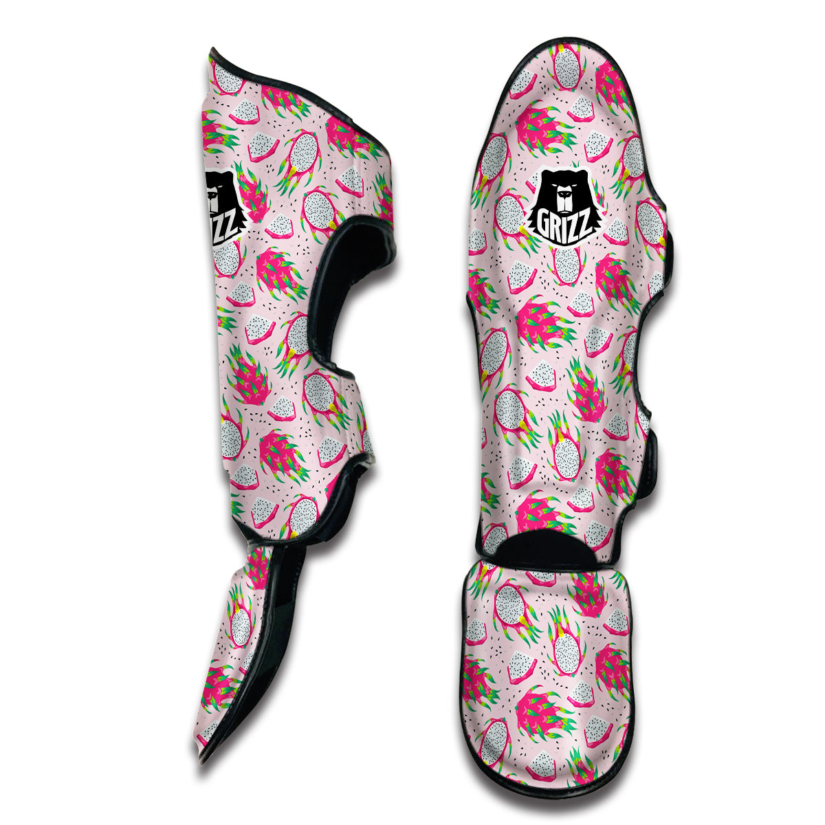 Dragon Fruit Sliced Pink Print Pattern Muay Thai Shin Guards-grizzshop