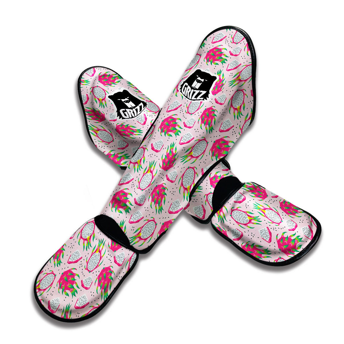 Dragon Fruit Sliced Pink Print Pattern Muay Thai Shin Guards-grizzshop