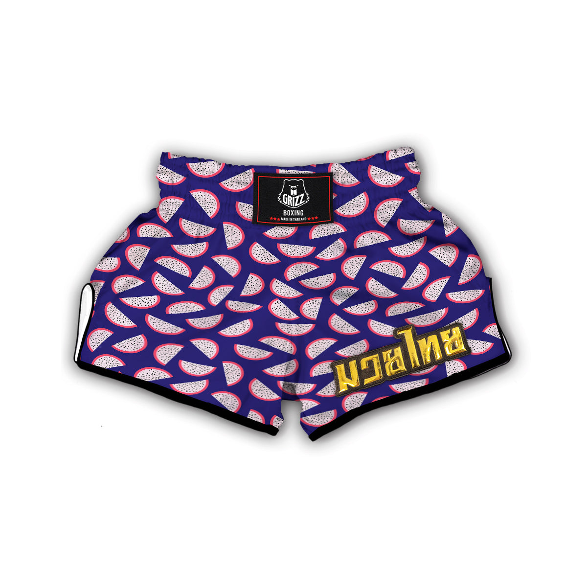 Dragon Fruit Sliced Print Pattern Muay Thai Boxing Shorts-grizzshop