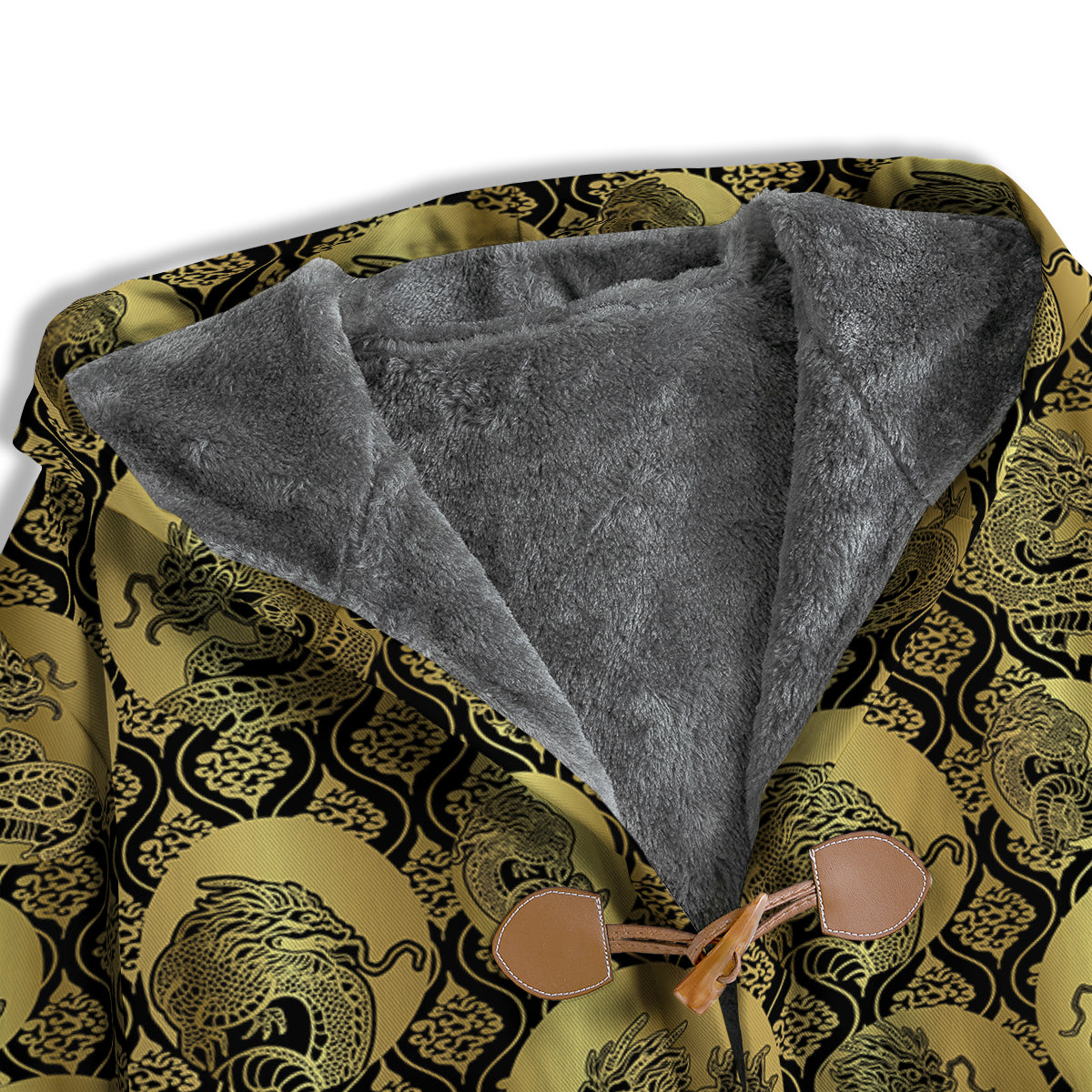 Dragon Gold And Black Print Pattern Men's Windbreaker Jacket-grizzshop