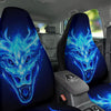 Dragon Head in Blue Flame Print Car Seat Covers-grizzshop