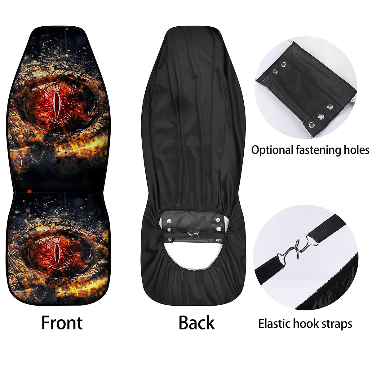 Dragon Red Eye Fire Print Car Seat Covers-grizzshop