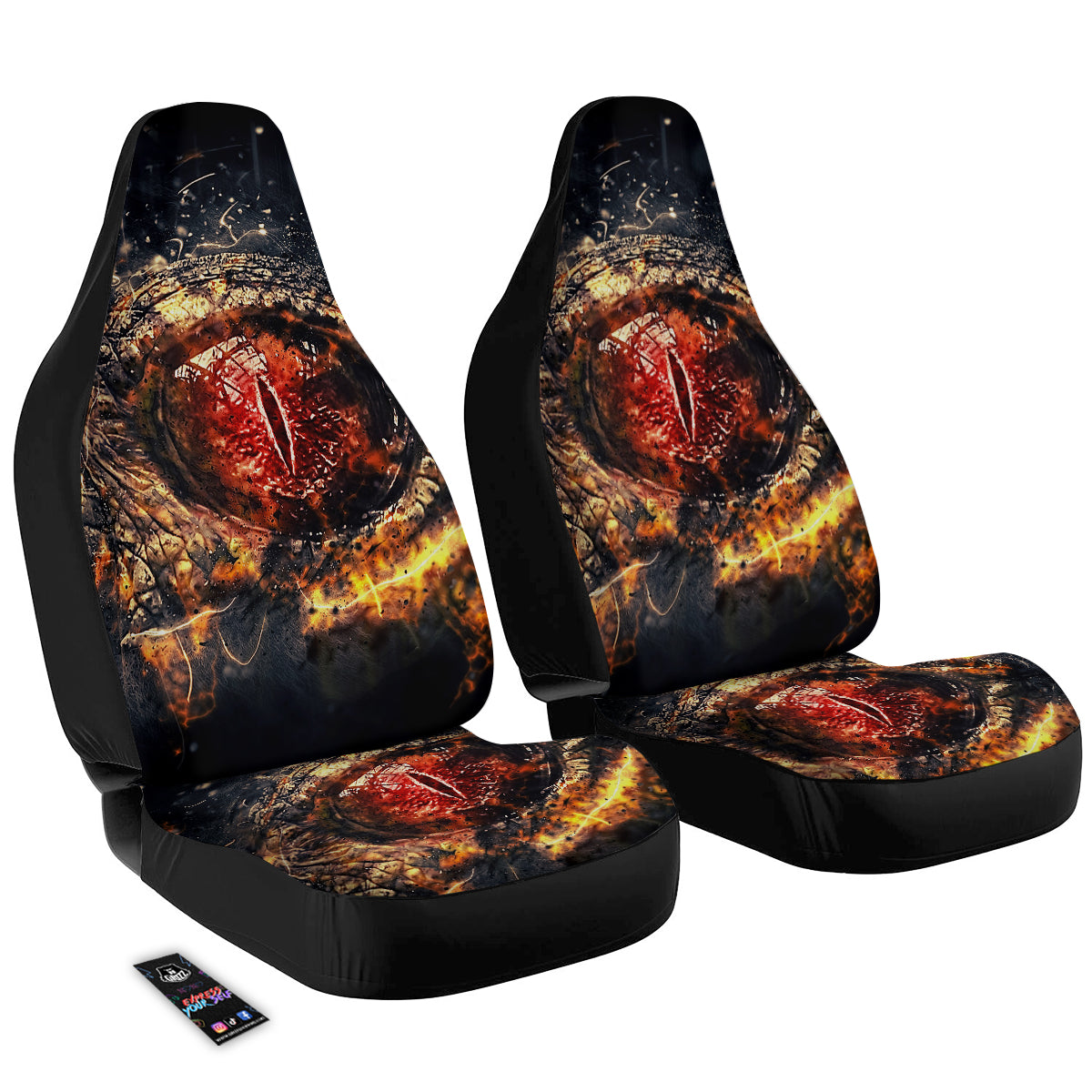 Dragon Red Eye Fire Print Car Seat Covers-grizzshop