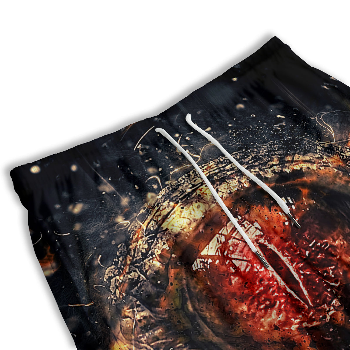 Dragon Red Eye Fire Print Men's Athletic Shorts
