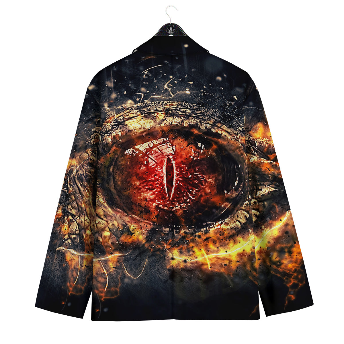 Dragon Red Eye Fire Print Men's Sport Coat-grizzshop