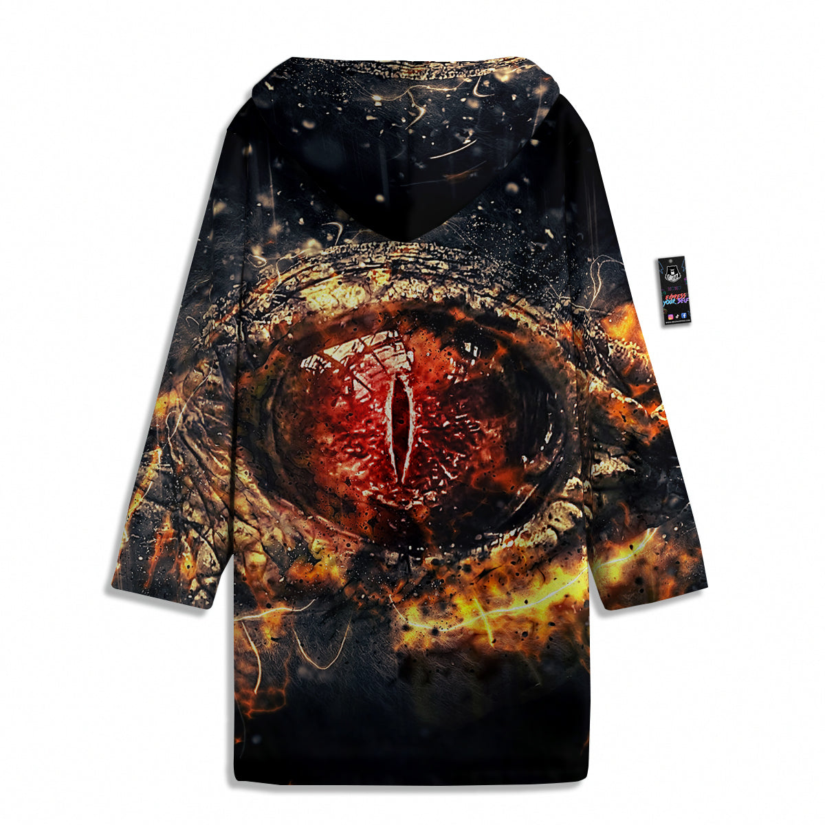 Dragon Red Eye Fire Print Men's Windbreaker Jacket-grizzshop