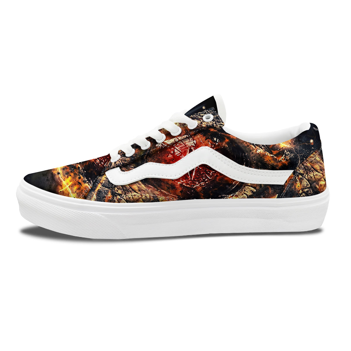 Dragon Red Eye Fire Print Skate Shoes-grizzshop