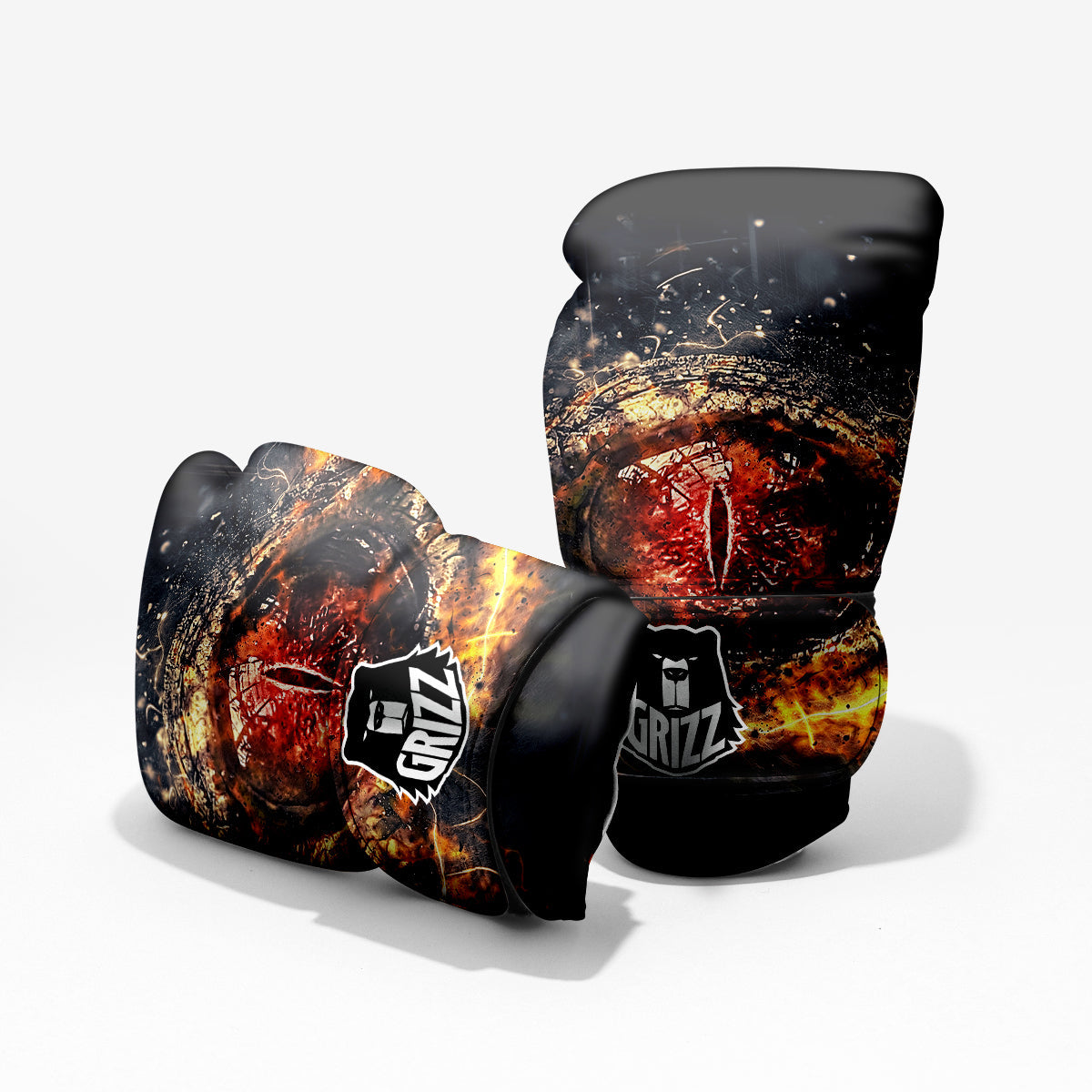 Dragon Red Eye Fire Print Pro Boxing Glove